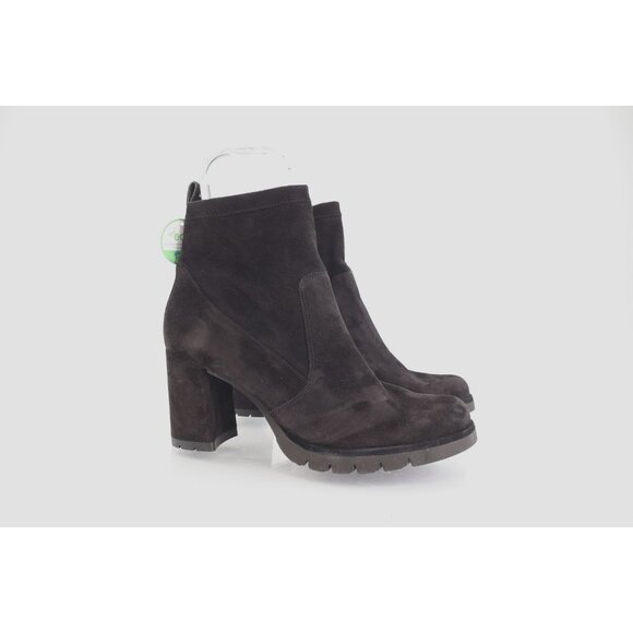 Paul Green Shoes - Paul Green Womens Nadia Ankle Boots Block Heel Platform Black Suede Size 10.5